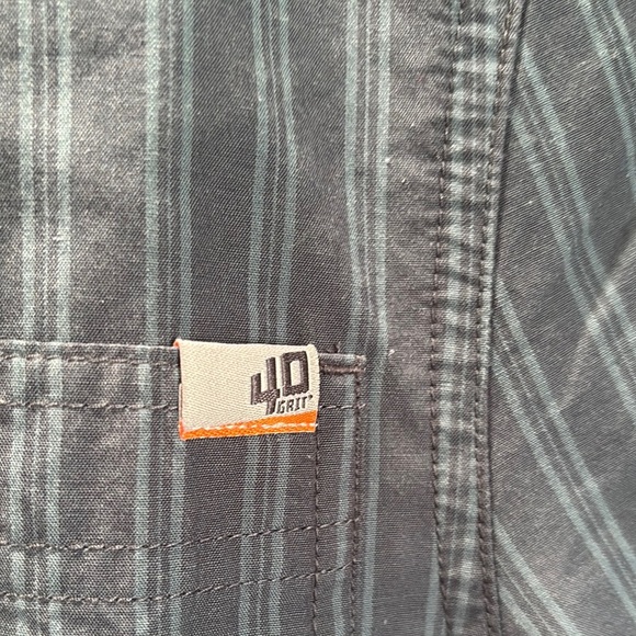 Black Casual Button Down Shirt with Vertical Stripes - Picture 4 of 9